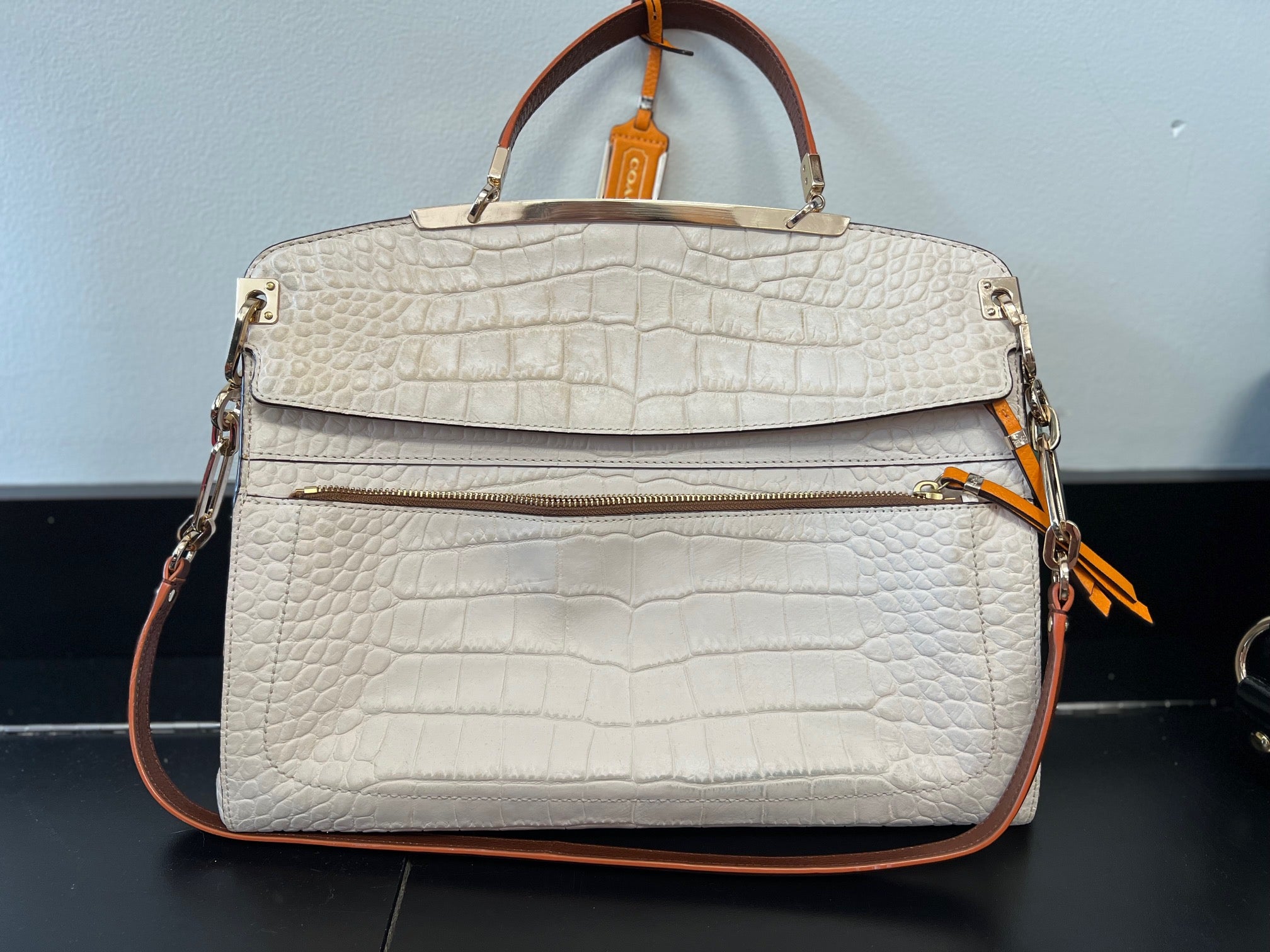 Shops cream coach purse